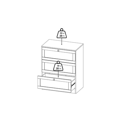 Cherryfern Chest with 3 Frame Drawers in Jackson Hickory