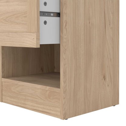 Cherryfern Natural Oak Wood Bedside Table 1 Frame Drawer 1 Open Shelf