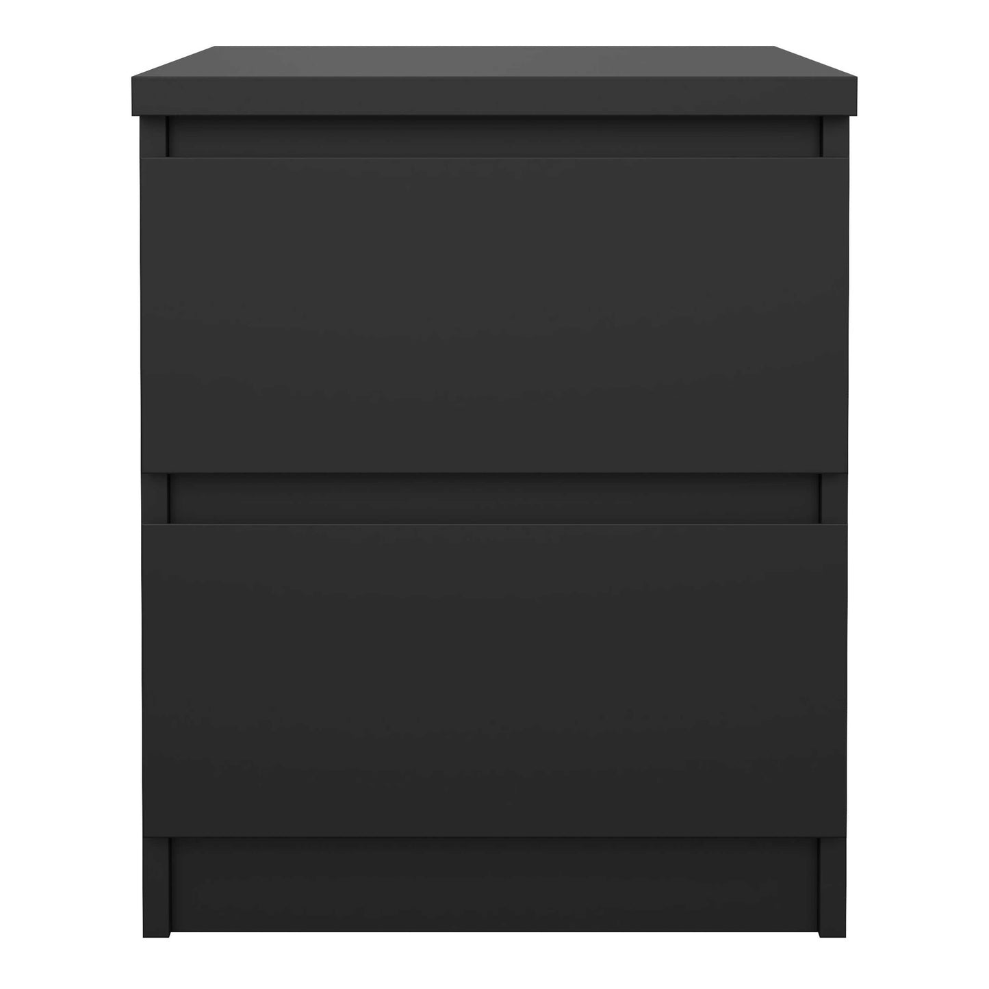 Budapest Matt Black Wooden Bedside Table 2 Drawers