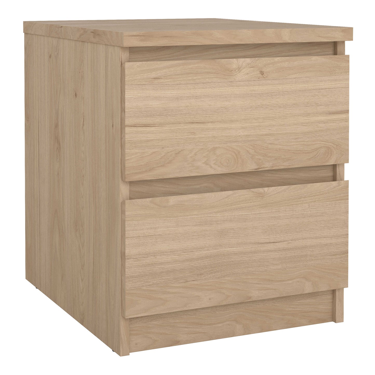 Budapest Natural Oak Effect Wood Bedside Table 2 Drawers