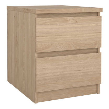 Budapest Natural Oak Effect Wood Bedside Table 2 Drawers