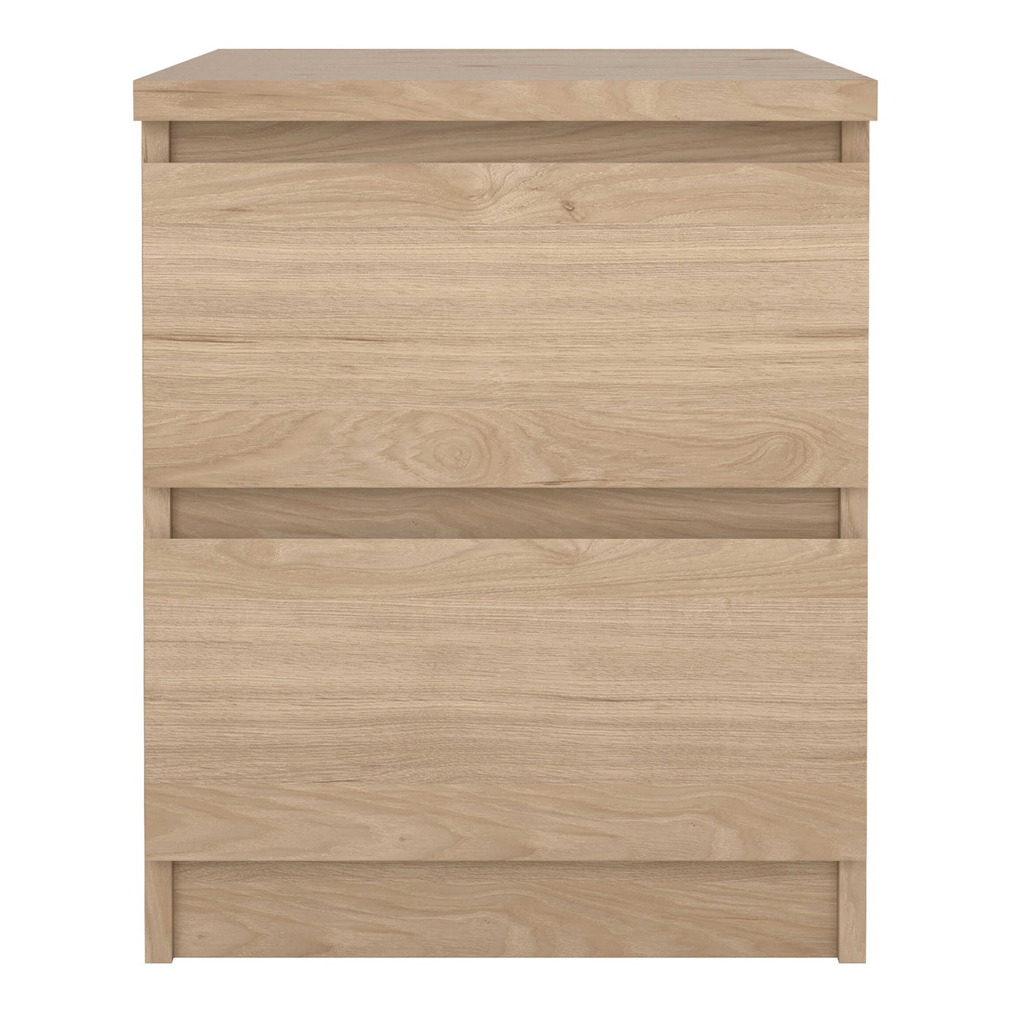 Budapest Natural Oak Effect Wood Bedside Table 2 Drawers