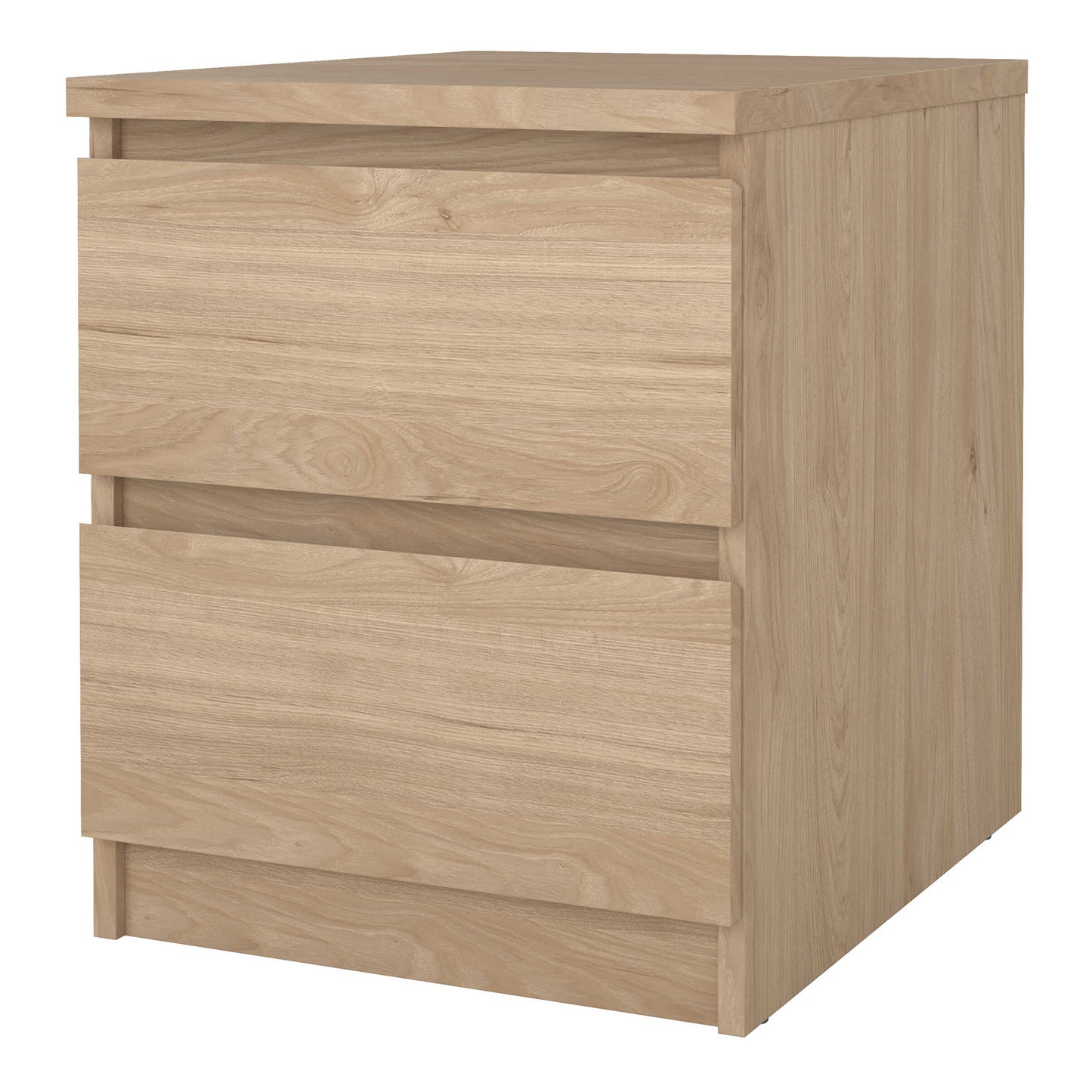 Budapest Natural Oak Effect Wood Bedside Table 2 Drawers