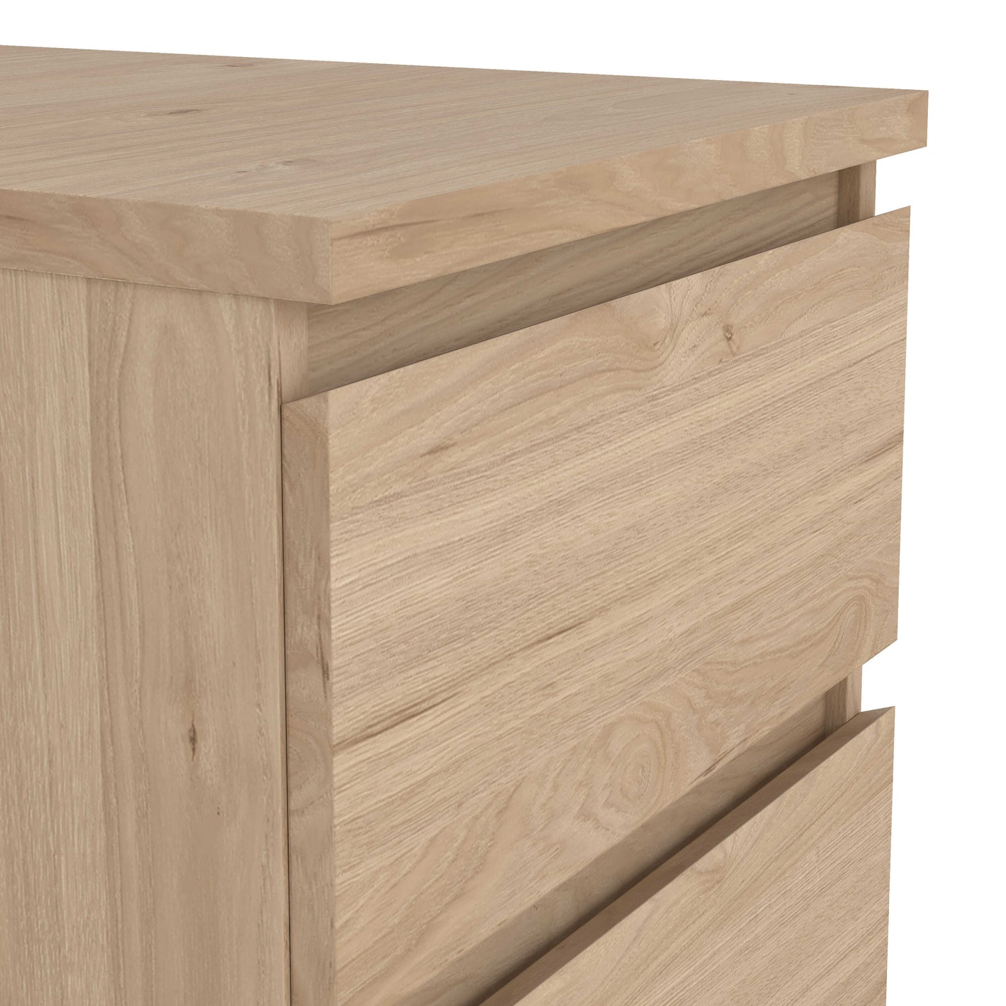 Budapest Natural Oak Effect Wood Bedside Table 2 Drawers
