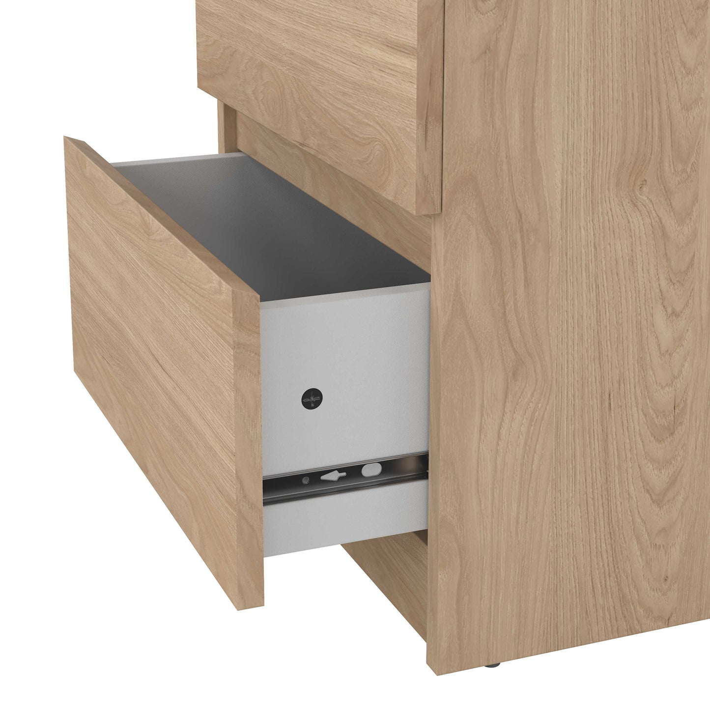 Budapest Natural Oak Effect Wood Bedside Table 2 Drawers