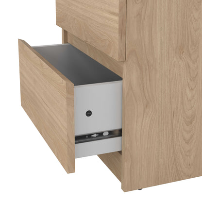 Budapest Natural Oak Effect Wood Bedside Table 2 Drawers