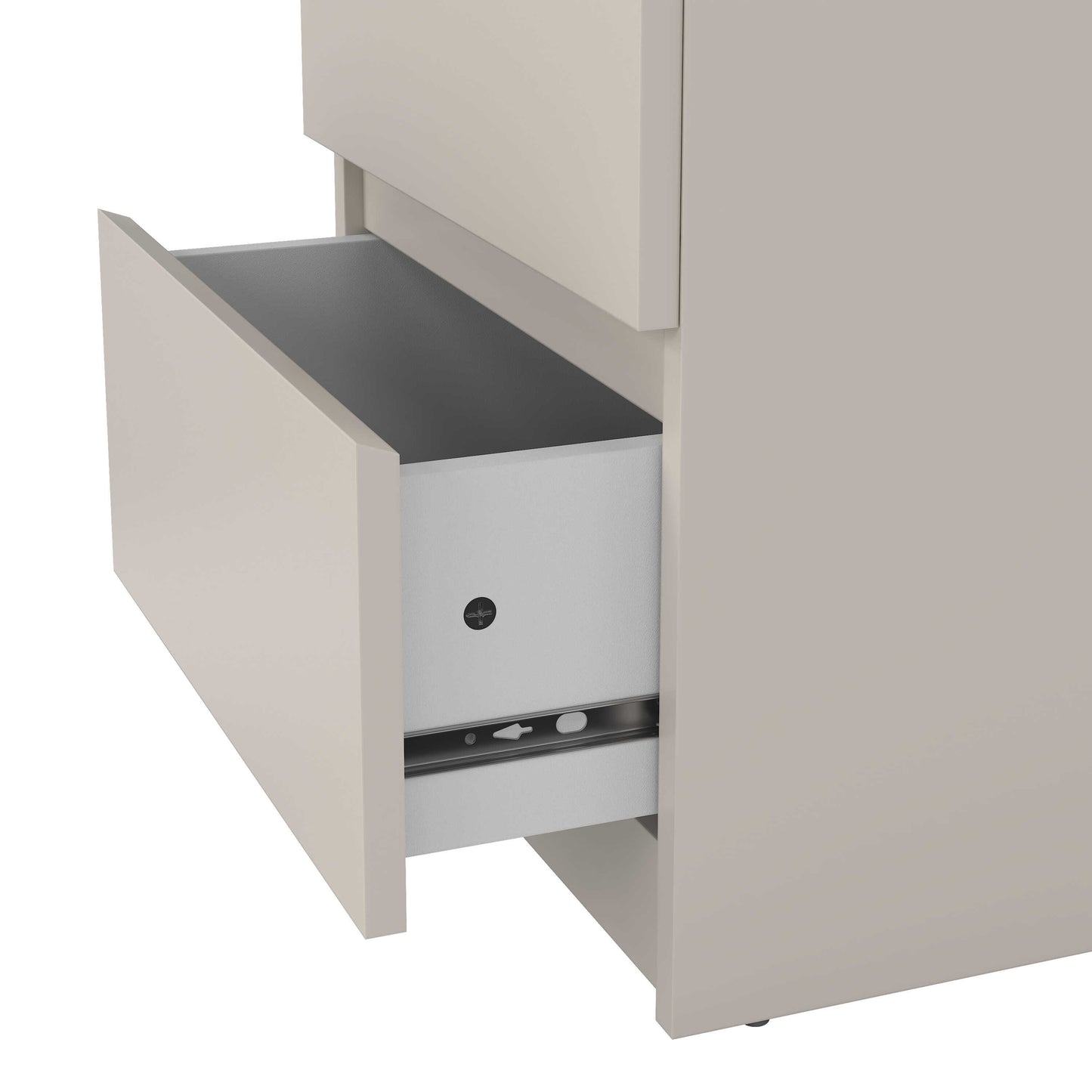 Budapest Cream and Natural Oak Effect Wood Bedside Table 2 Drawers