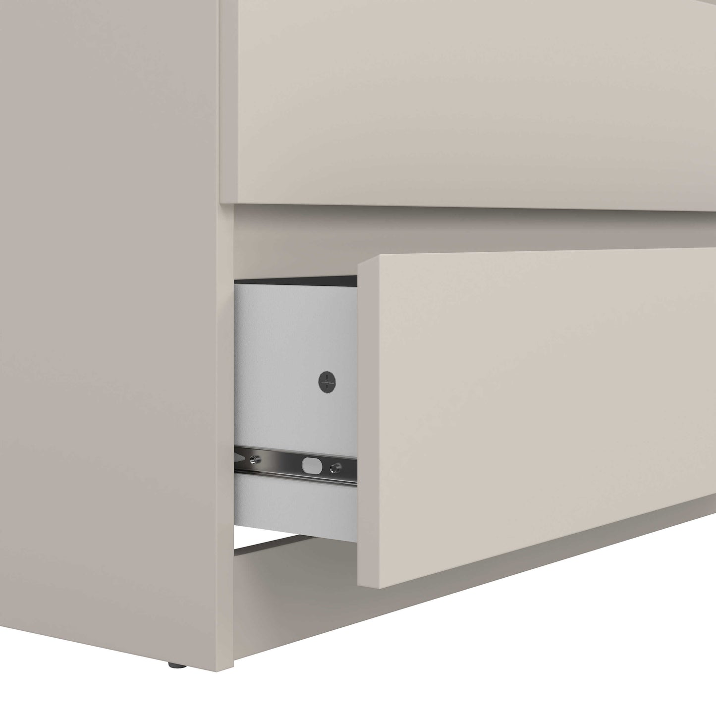 Budapest Cream and Natural Oak Effect Wood Chest 5 Drawers