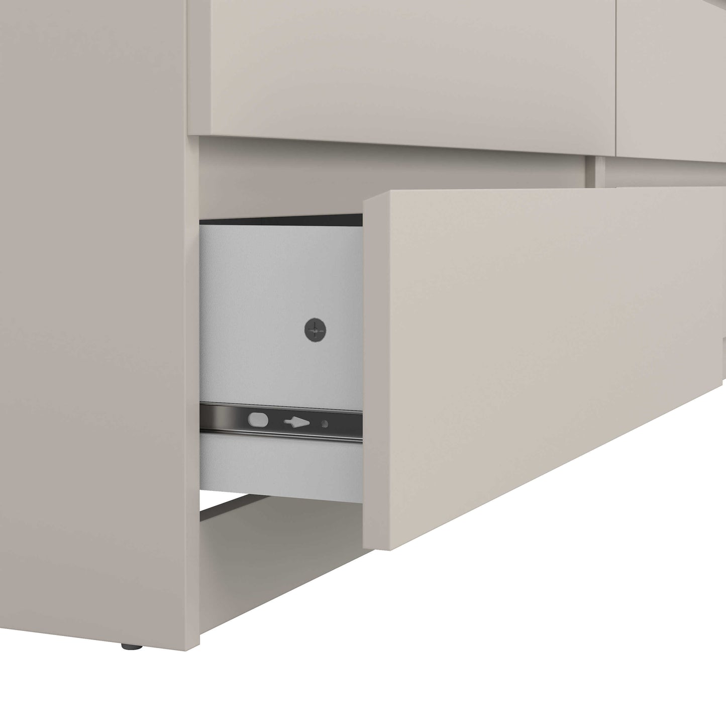 Budapest Cream and Natural Oak Effect Wide Chest 6 Drawers