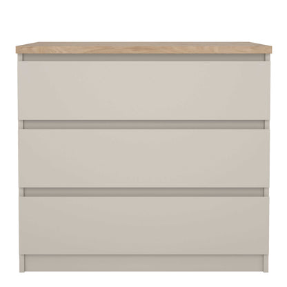 Budapest Cream and Natural Oak Effect Chest 3 drawers