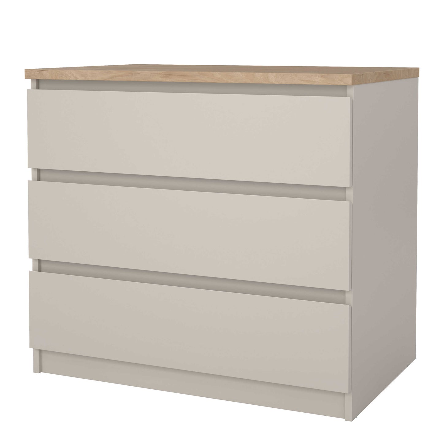 Budapest Cream and Natural Oak Effect Chest 3 drawers