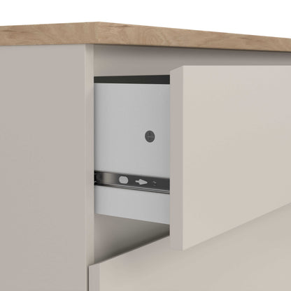 Budapest Cream and Natural Oak Effect Chest 3 drawers