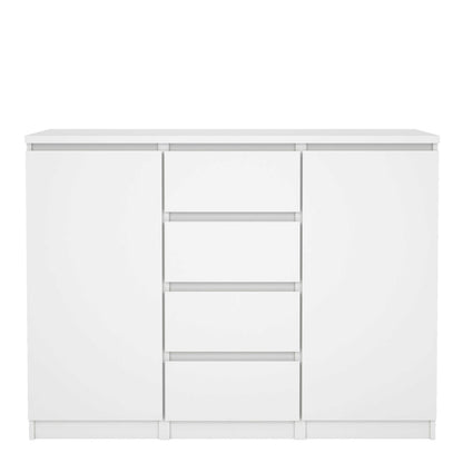 Budapest White Wooden Sideboard 2 Doors 4 Drawers