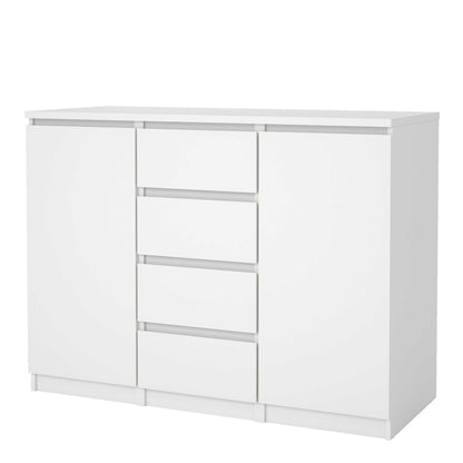 Budapest White Wooden Sideboard 2 Doors 4 Drawers