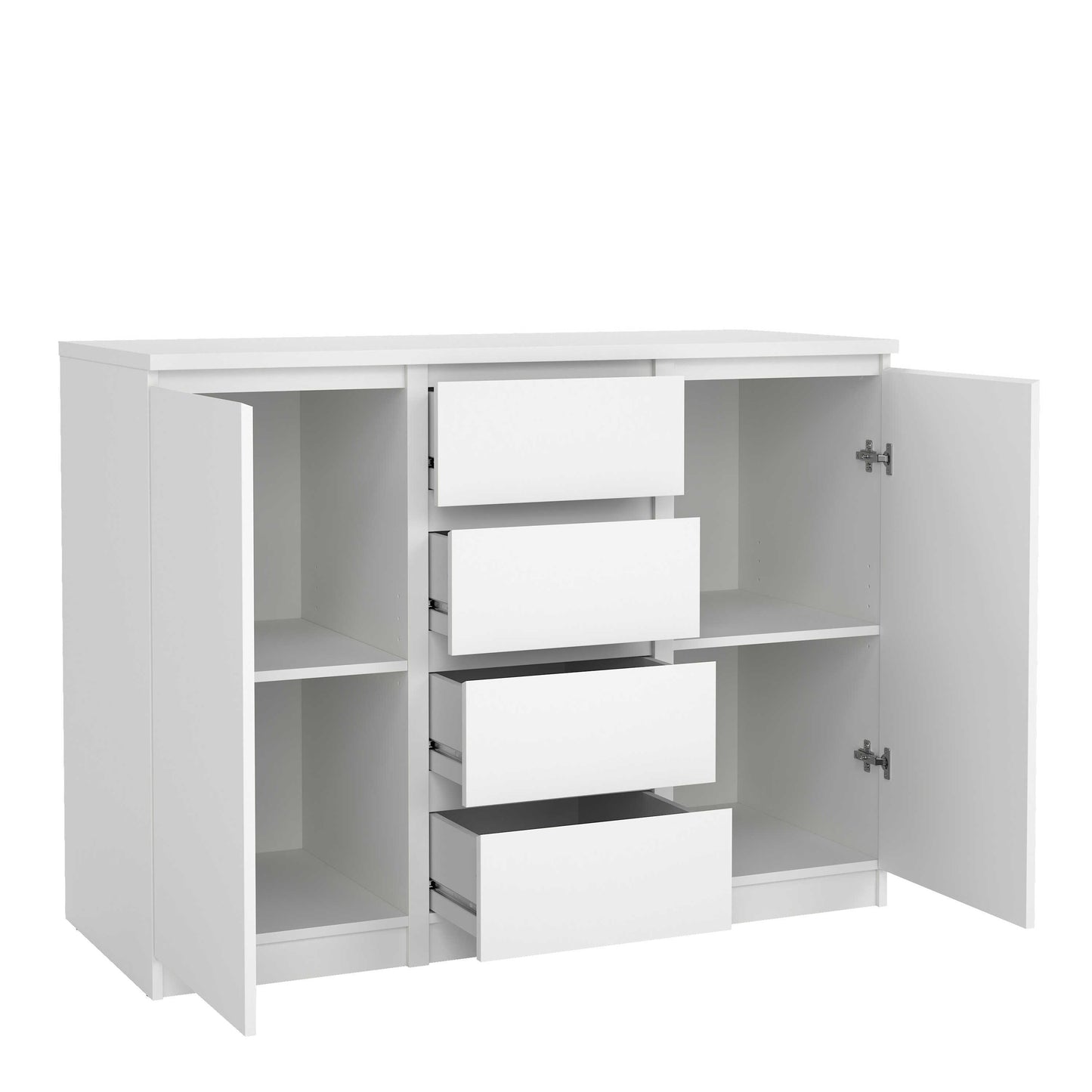 Budapest White Wooden Sideboard 2 Doors 4 Drawers