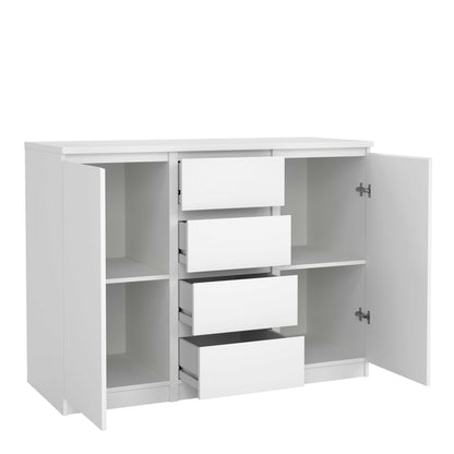 Budapest White Wooden Sideboard 2 Doors 4 Drawers