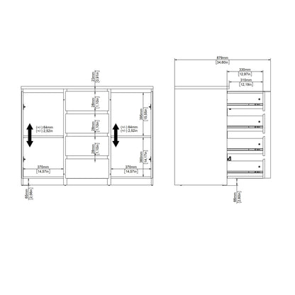 Budapest White Wooden Sideboard 2 Doors 4 Drawers