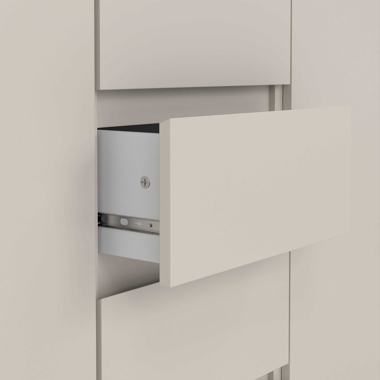 Budapest Cream and Natural Oak Effect Sideboard 2 Doors 4 Drawers