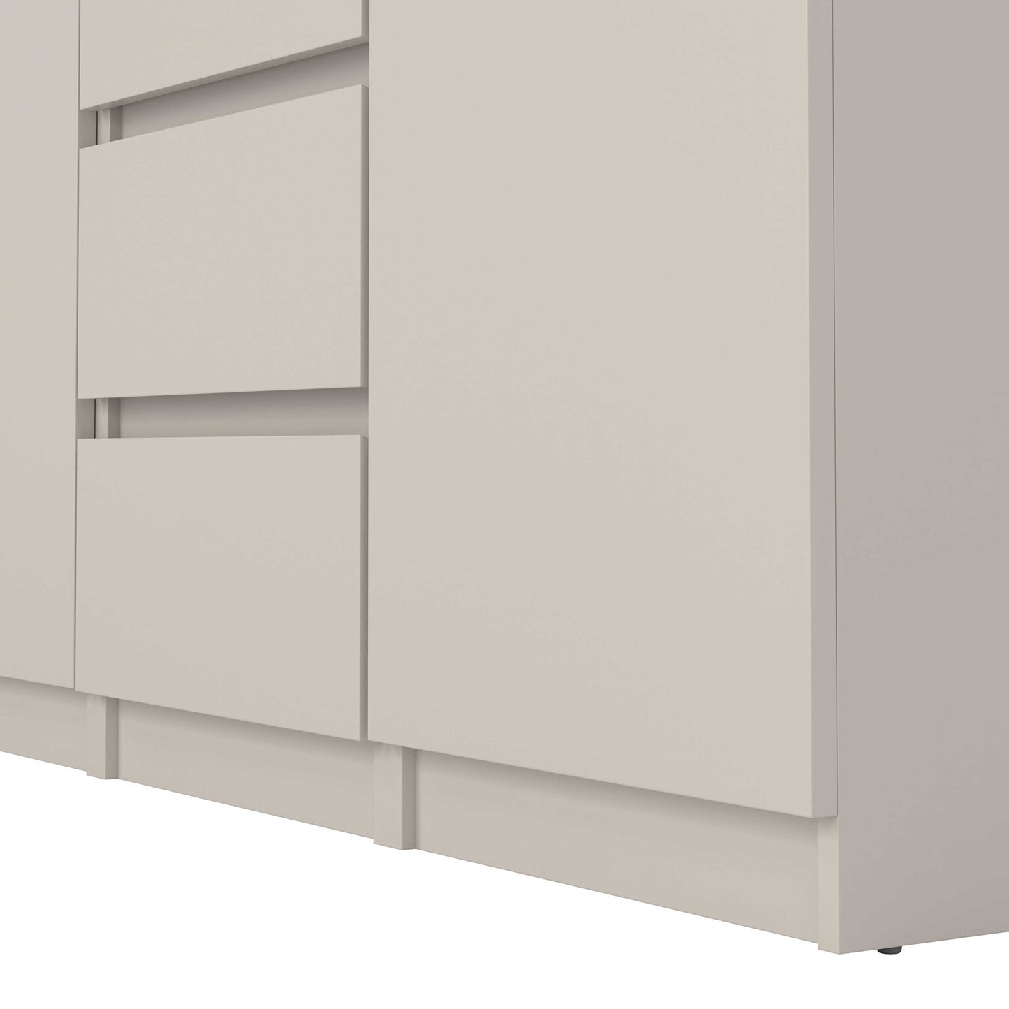 Budapest Cream and Natural Oak Effect Sideboard 2 Doors 4 Drawers