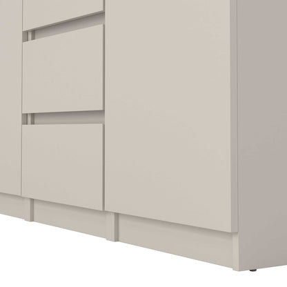 Budapest Cream and Natural Oak Effect Sideboard 2 Doors 4 Drawers