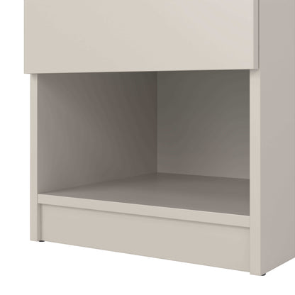 Budapest Crean and Natural Oak Effect Wooden Bedside Table 1 Drawer 1 Shelf