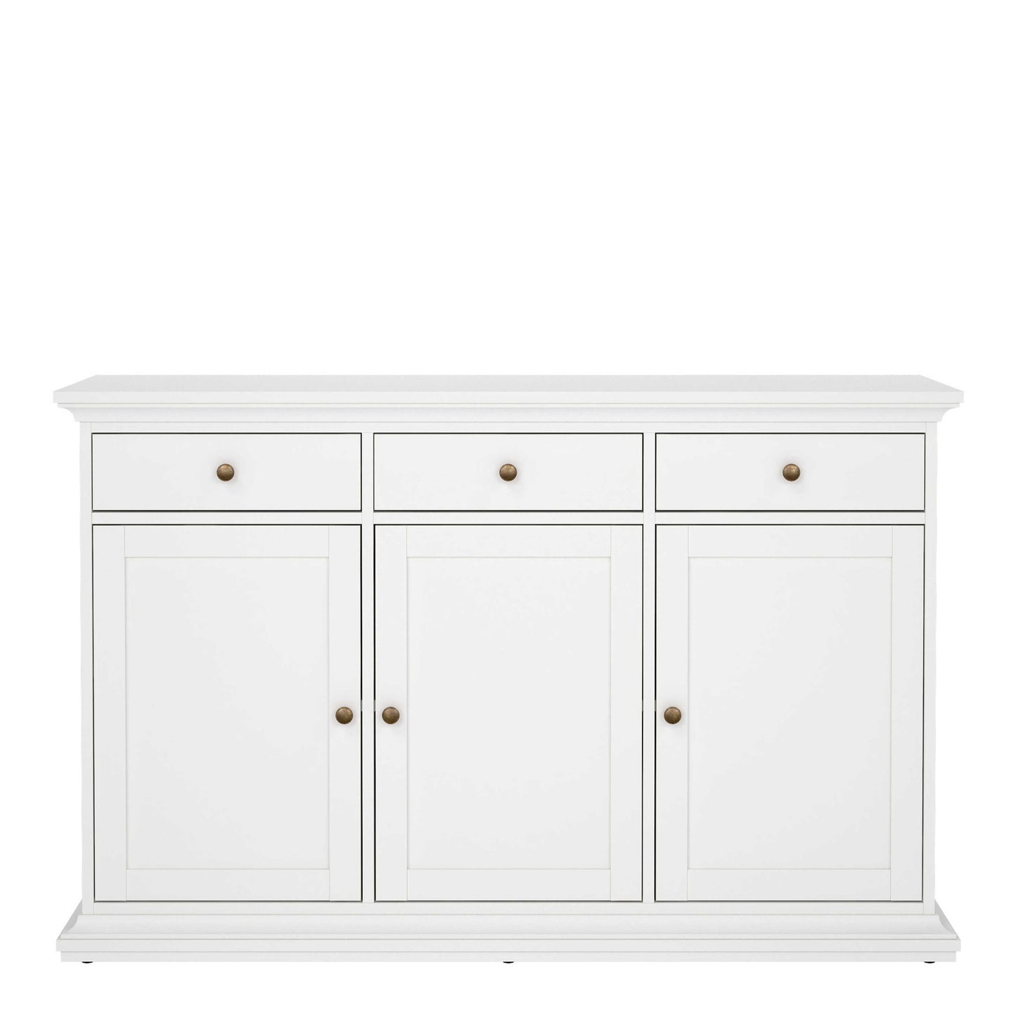 Osaka Farmhouse White Wooden Sideboard 3 Doors 3 Drawers