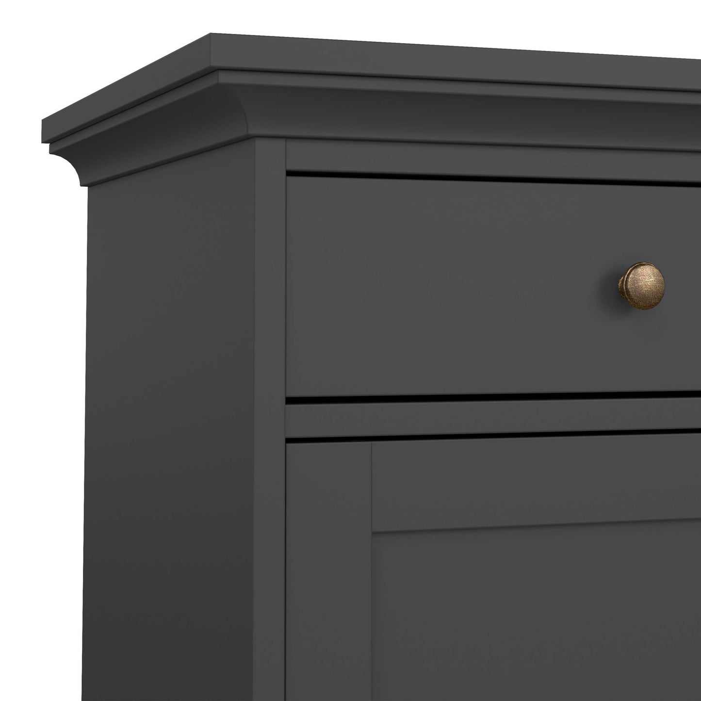 Osaka Farmhouse Dark Grey Wooden Sideboard 3 Doors 3 Drawers
