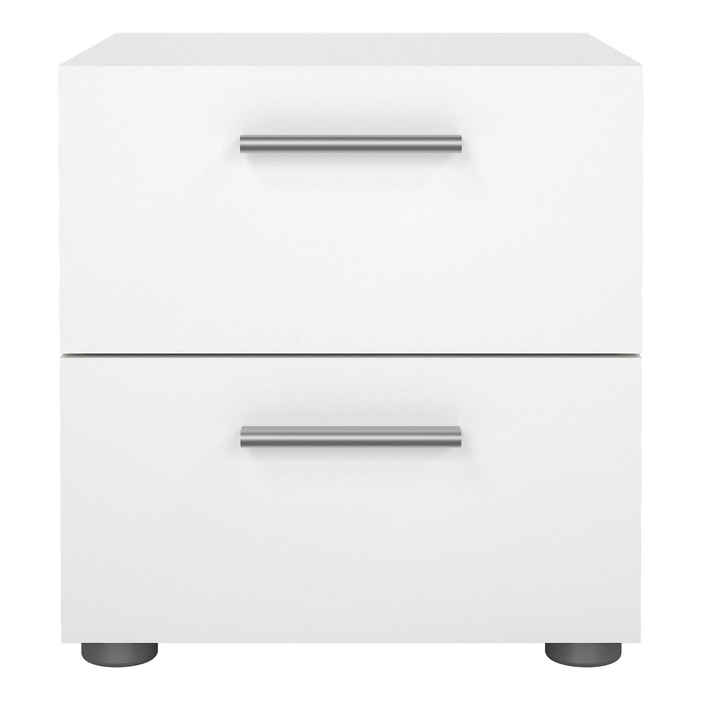 Daejeon White Wooden Bedside 2 Drawers