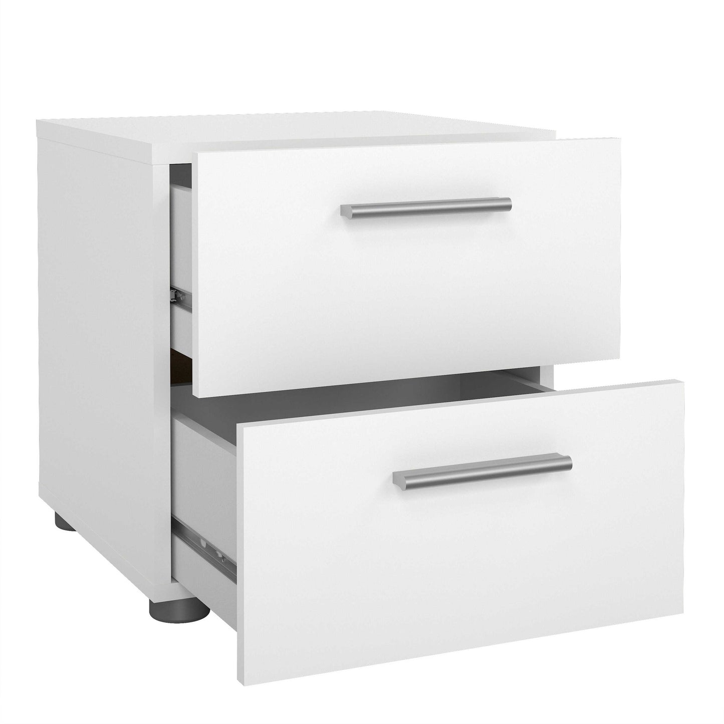Daejeon White Wooden Bedside 2 Drawers