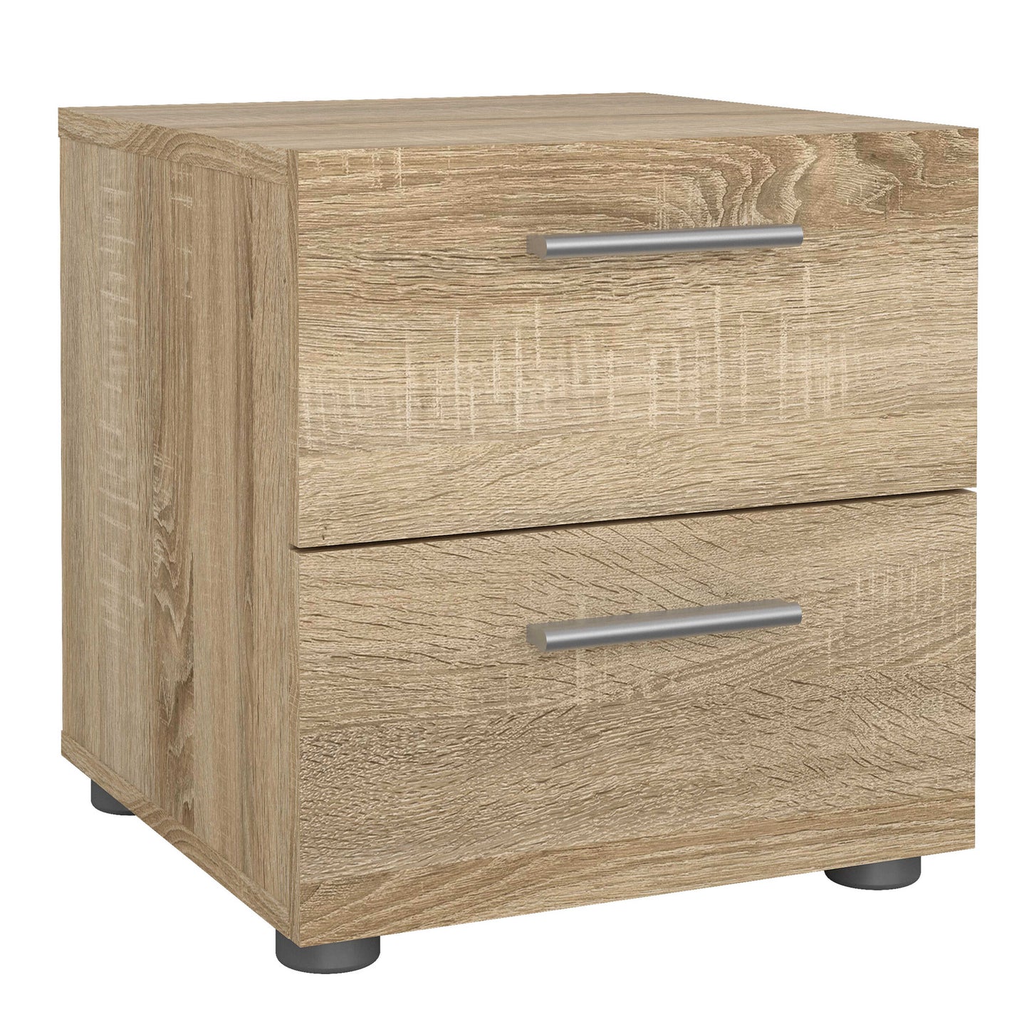 Daejeon Natural Oak Effect Wood Bedside Table 2 Drawers