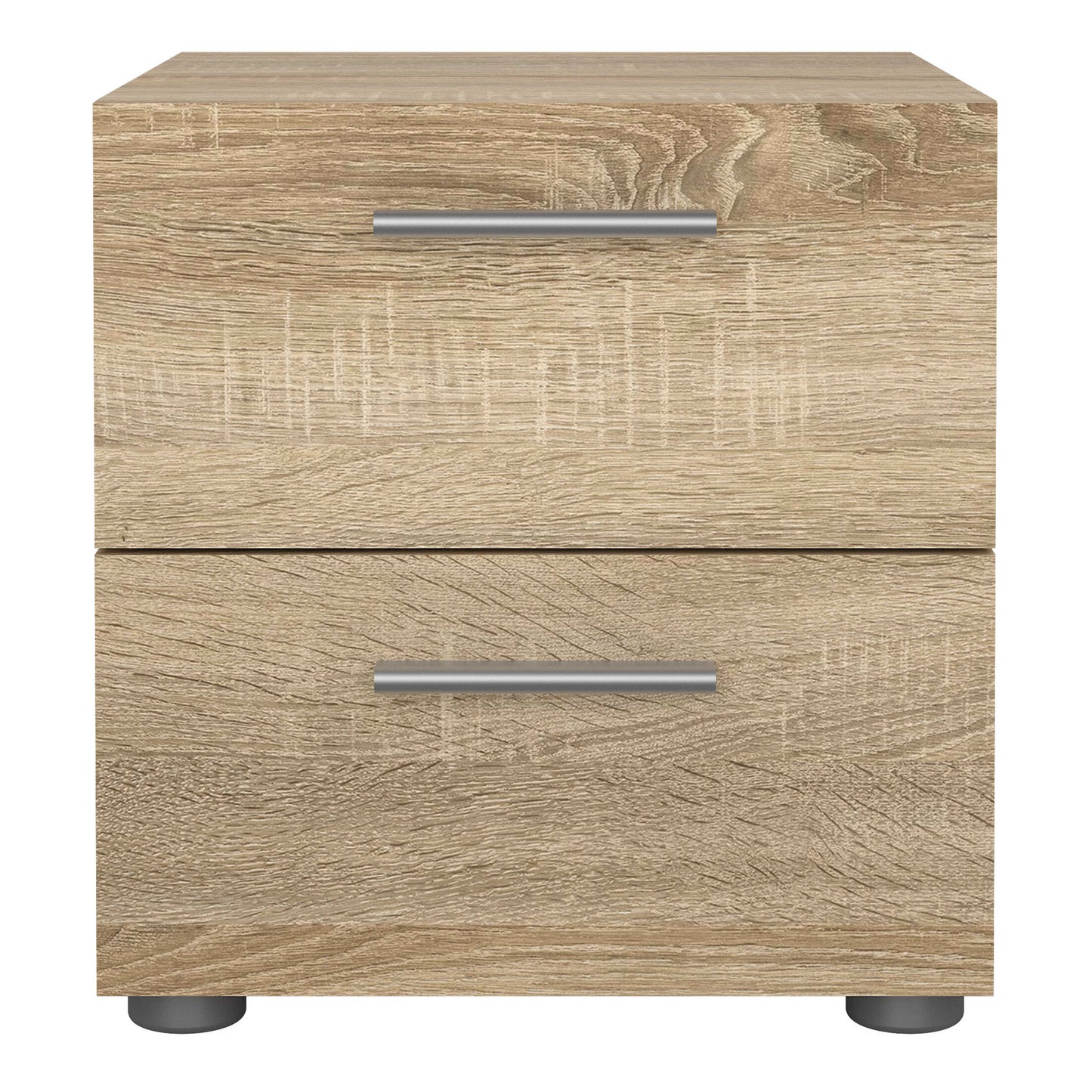Daejeon Natural Oak Effect Wood Bedside Table 2 Drawers