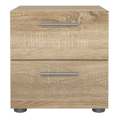 Daejeon Natural Oak Effect Wood Bedside Table 2 Drawers
