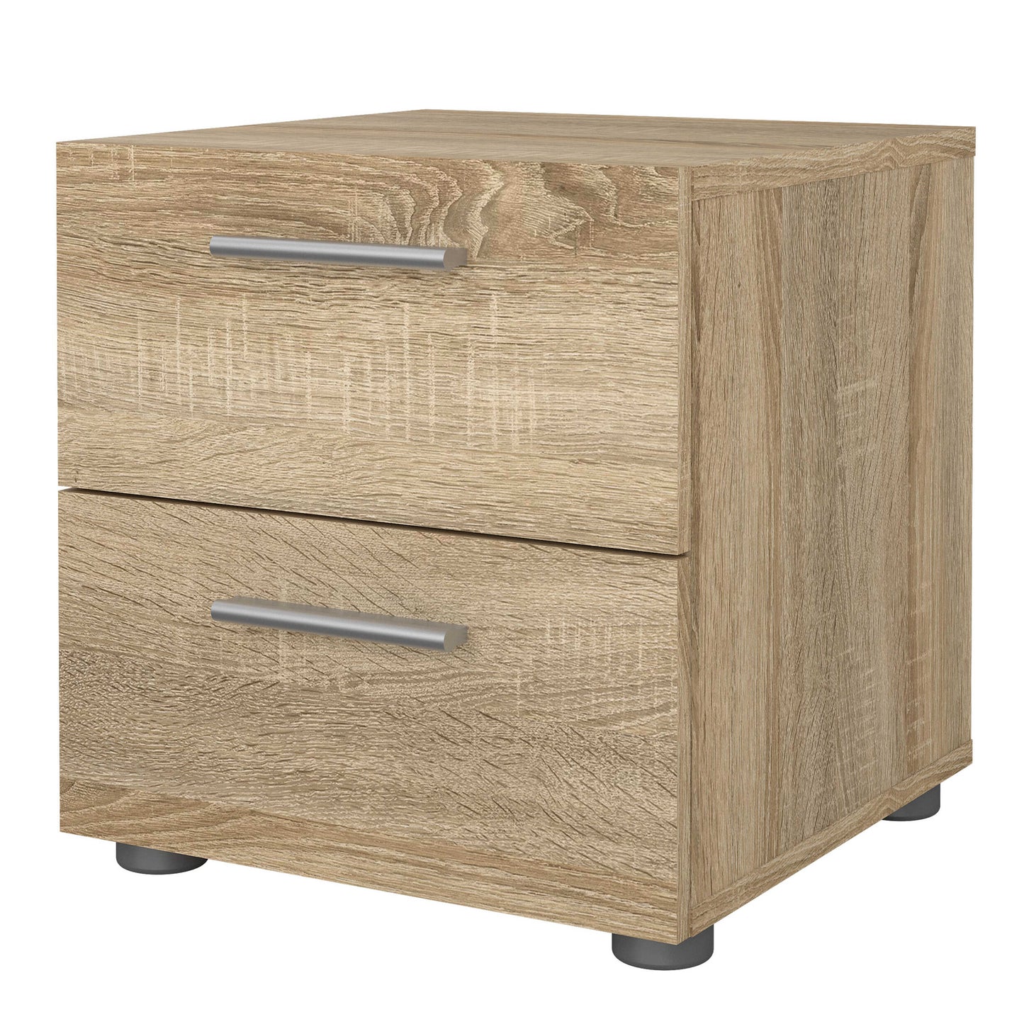 Daejeon Natural Oak Effect Wood Bedside Table 2 Drawers