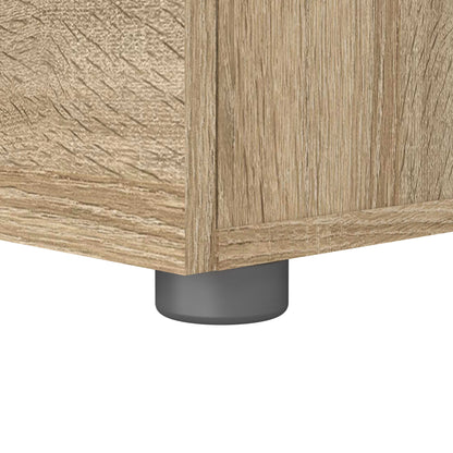 Daejeon Natural Oak Effect Wood Bedside Table 2 Drawers