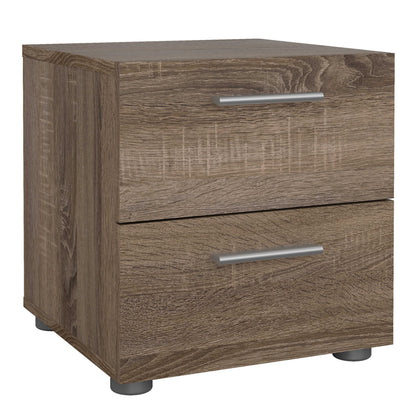 Daejeon Dark Oak Wood Effect Bedside Table 2 Drawers