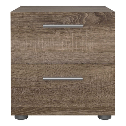 Daejeon Dark Oak Wood Effect Bedside Table 2 Drawers