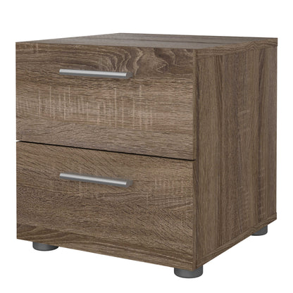 Daejeon Dark Oak Wood Effect Bedside Table 2 Drawers