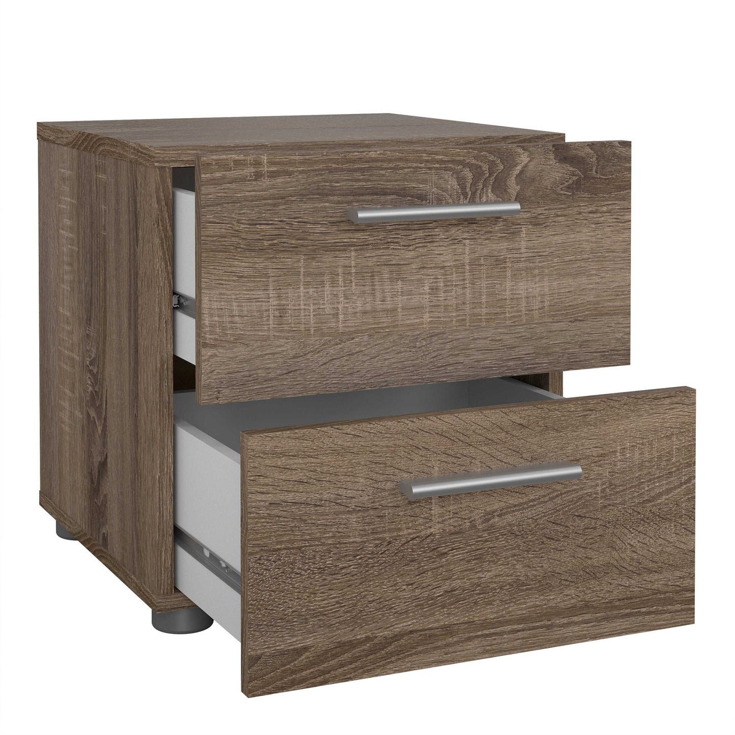 Daejeon Dark Oak Wood Effect Bedside Table 2 Drawers