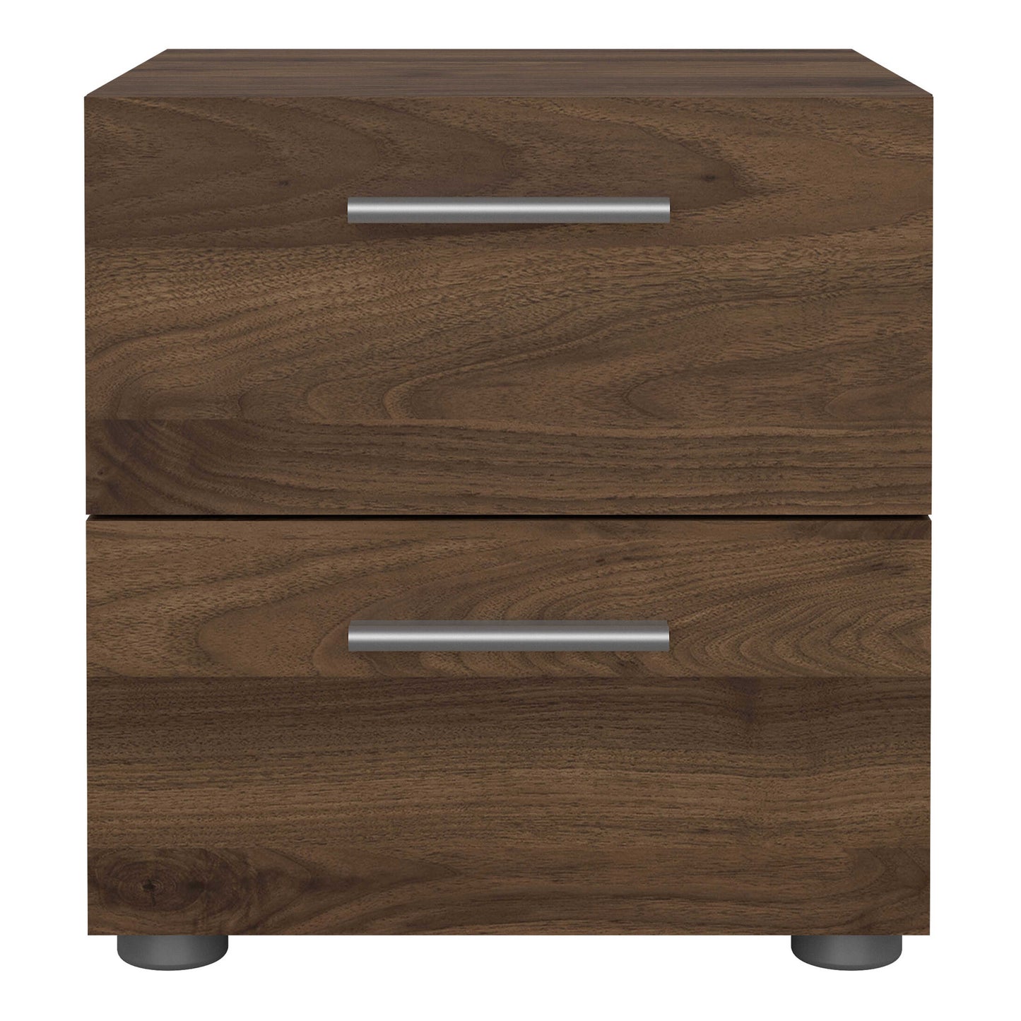 Daejeon Walnut Wood Effect Bedside Table 2 Drawers