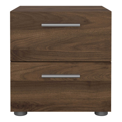 Daejeon Walnut Wood Effect Bedside Table 2 Drawers