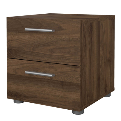 Daejeon Walnut Wood Effect Bedside Table 2 Drawers