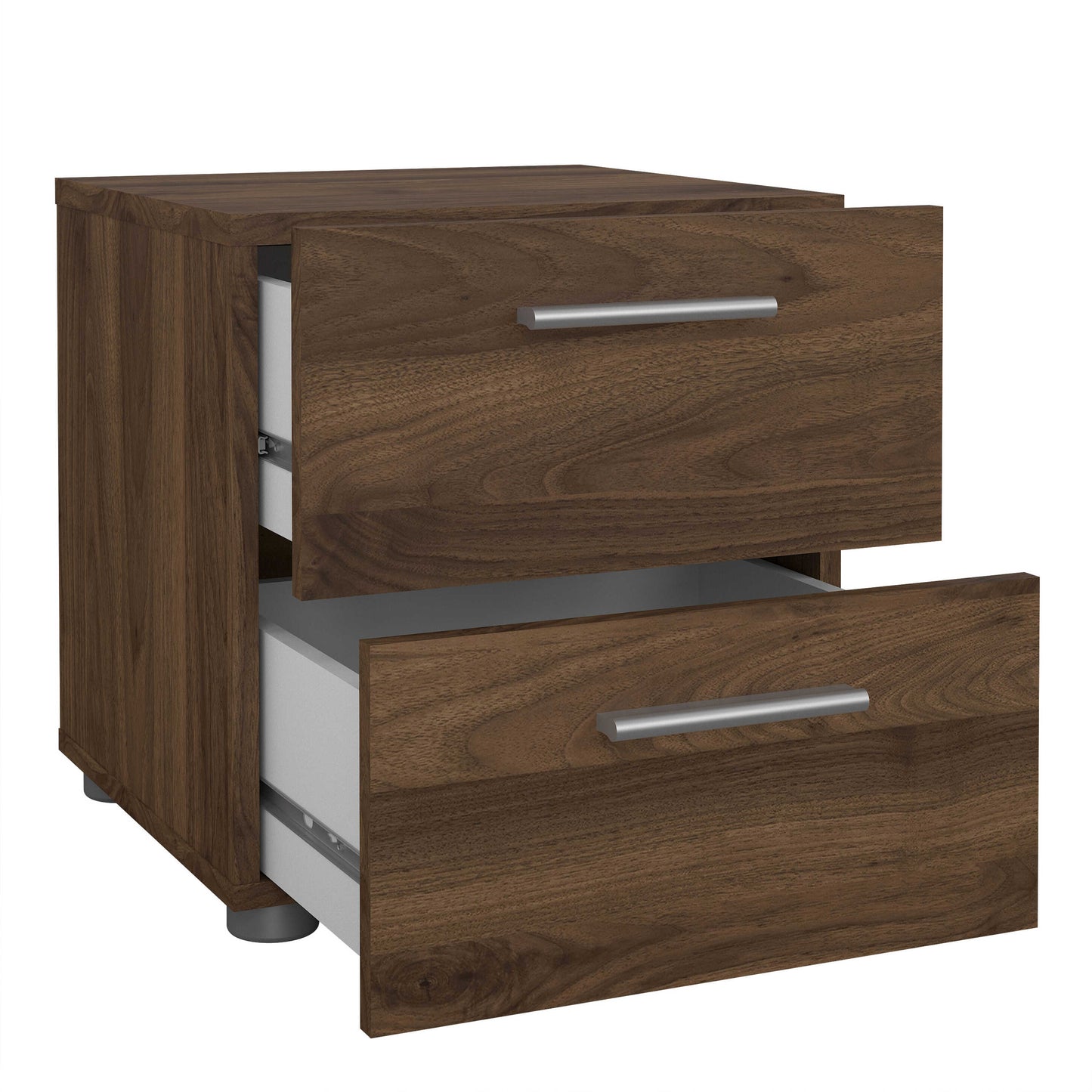 Daejeon Walnut Wood Effect Bedside Table 2 Drawers