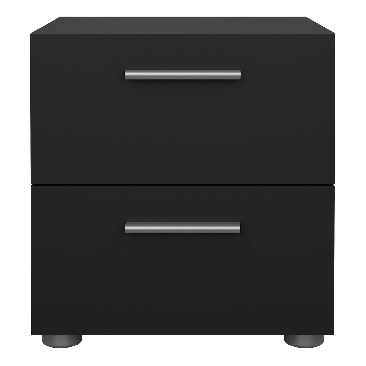 Daejeon Black Wooden Bedside Table 2 Drawers