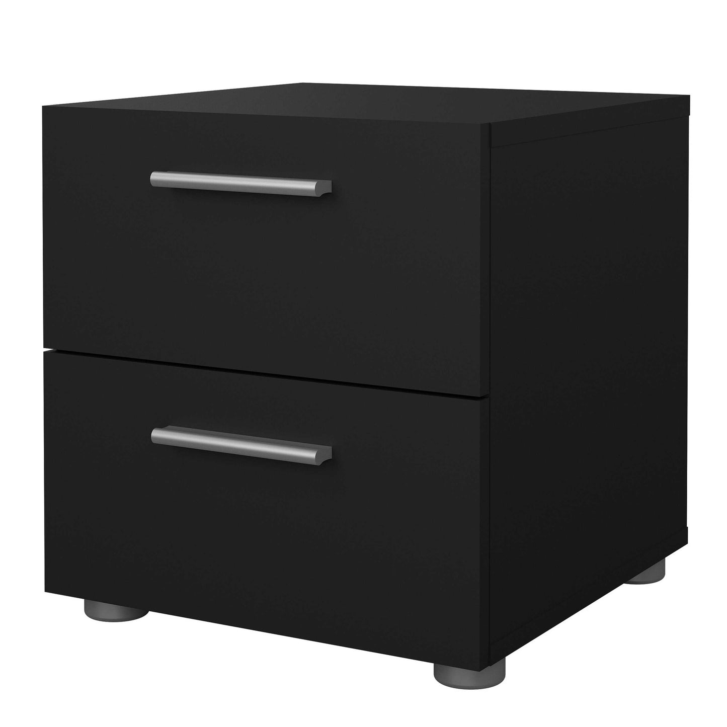 Daejeon Black Wooden Bedside Table 2 Drawers