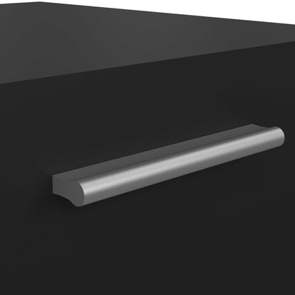 Daejeon Black Wooden Bedside Table 2 Drawers