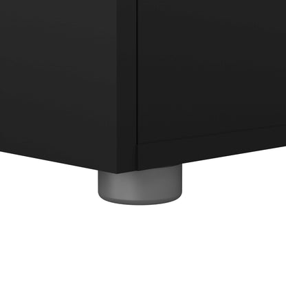 Daejeon Black Wooden Bedside Table 2 Drawers