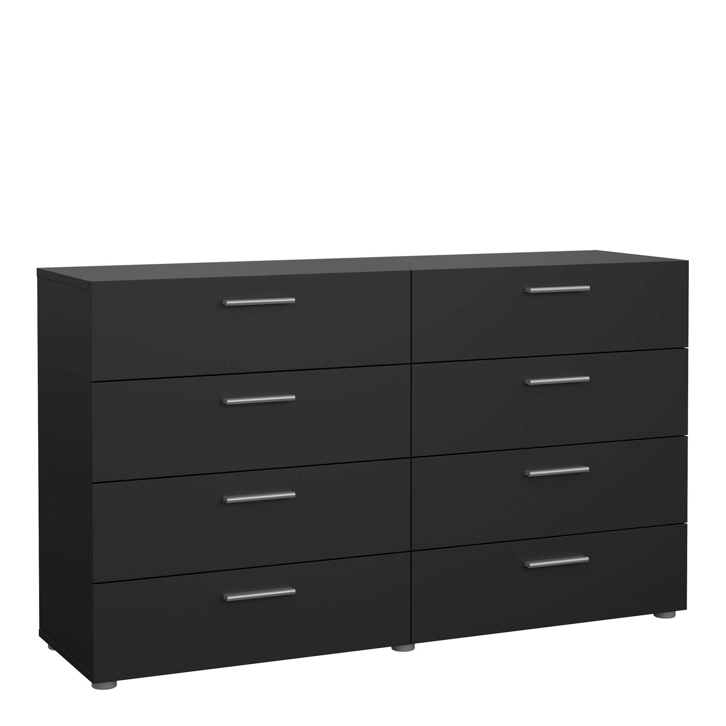Daejeon Black Wooden Wide Chest 8 Drawers