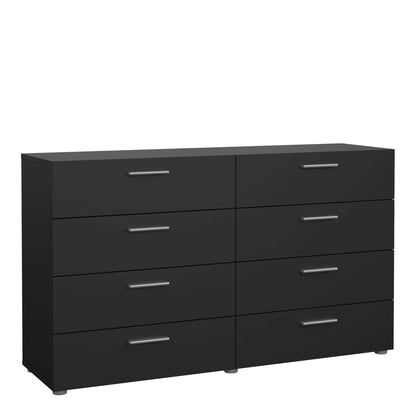 Daejeon Black Wooden Wide Chest 8 Drawers