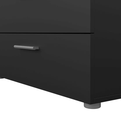 Daejeon Black Wooden Wide Chest 8 Drawers