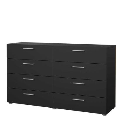 Daejeon Black Wooden Wide Chest 8 Drawers